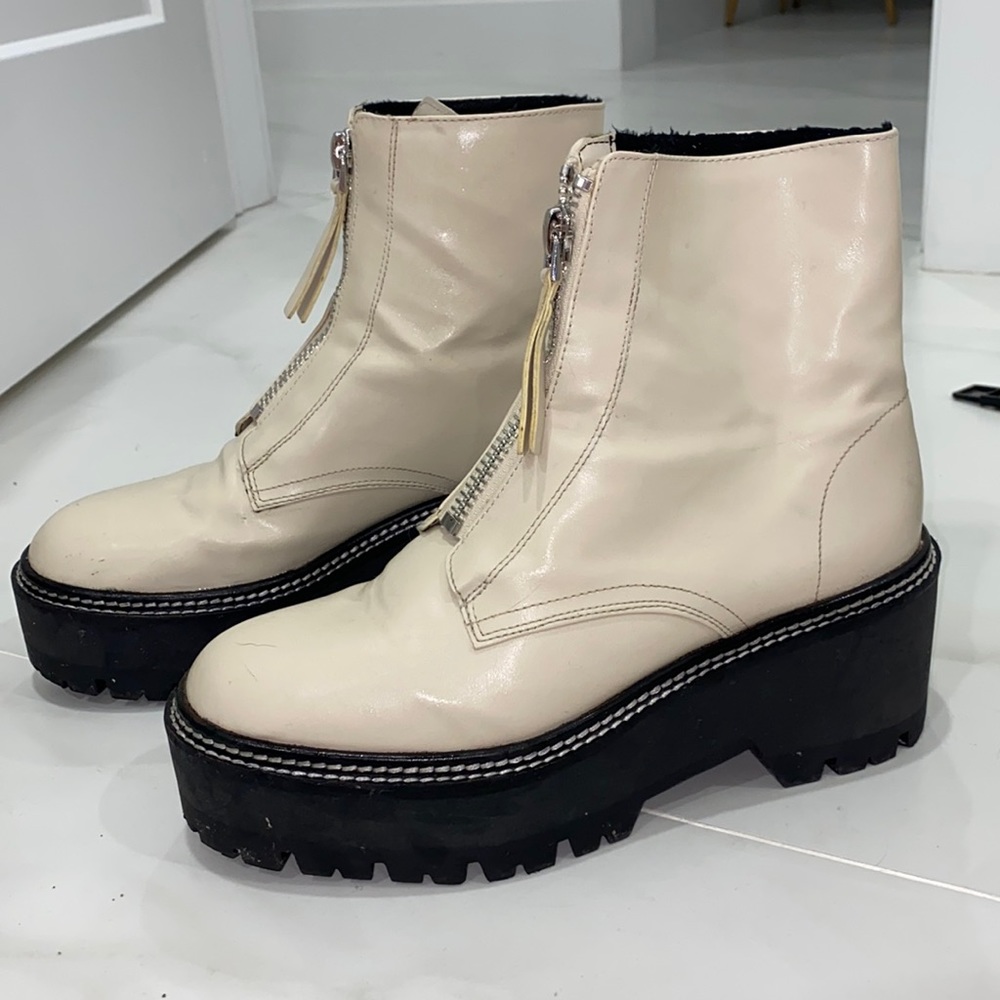 Chunky tan platform boots